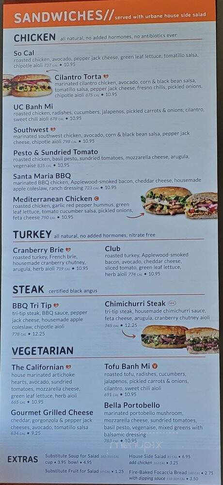 Urbane Cafe - Temecula, CA menu_pic