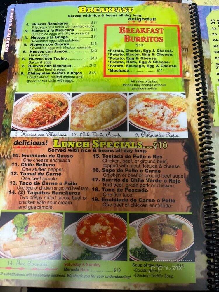 Casa Jimenez - Murrieta, CA menu_pic