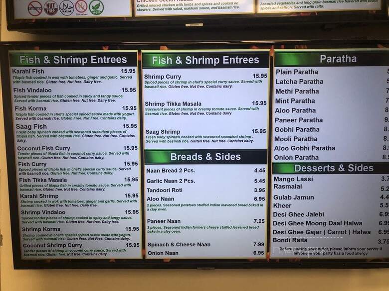 Surya Indian Kitchen - Cambridge, MA menu_pic