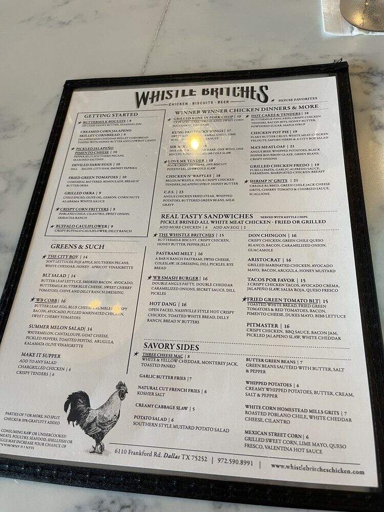 Whistle Britches - Dallas, TX menu_pic