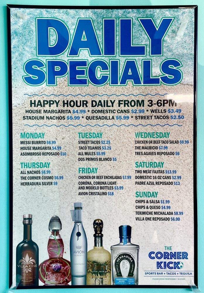 The Corner Kick Street Tacos & Sports Cantina - Omaha, NE menu_pic