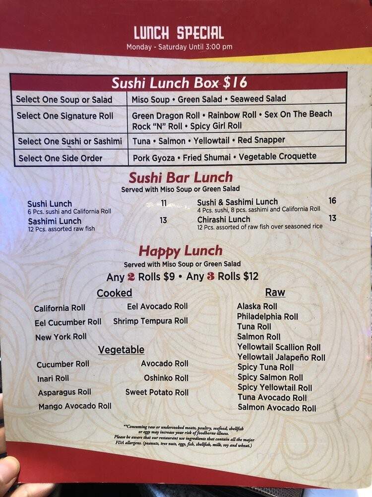 Yummy Sushi - Philadelphia, PA menu_pic