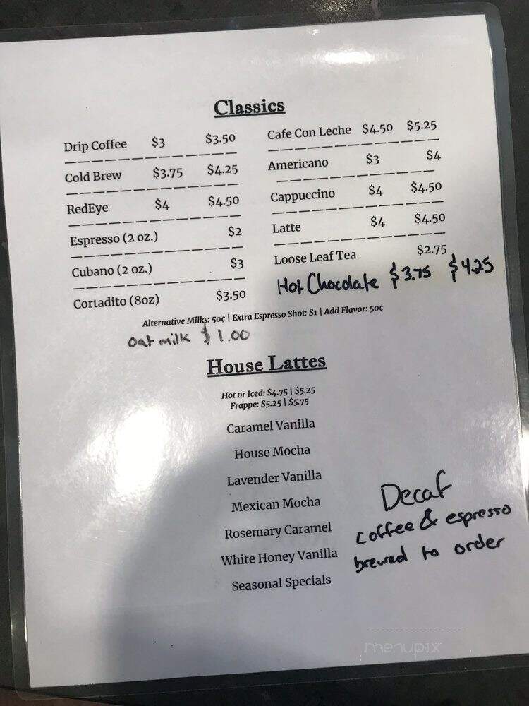 RedEye Coffee - Tallahassee, FL menu_pic