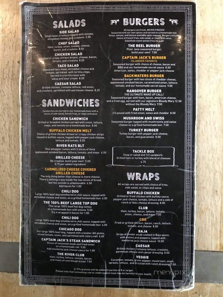 River Rats Bar and Grill - French Island, WI menu_pic
