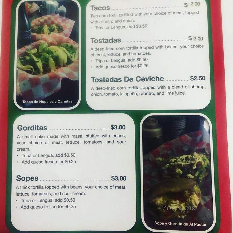 Taqueria Corona - Aurora, CO menu_pic
