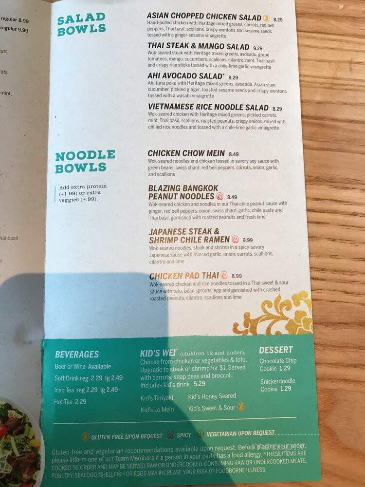 Pei Wei - Coral Springs, FL menu_pic