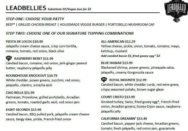 LeadBelly - Omaha, NE menu_pic