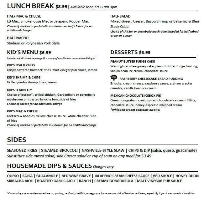 LeadBelly - Omaha, NE menu_pic