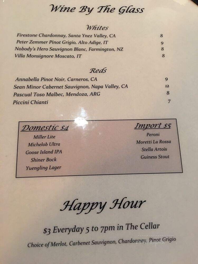The Cellar - Texarkana, AR menu_pic