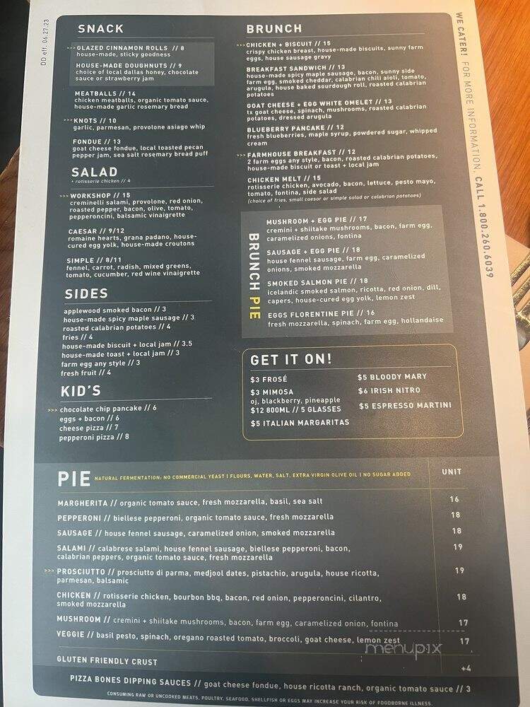 Pie Tap Pizza Workshop Bar - Dallas, TX menu_pic