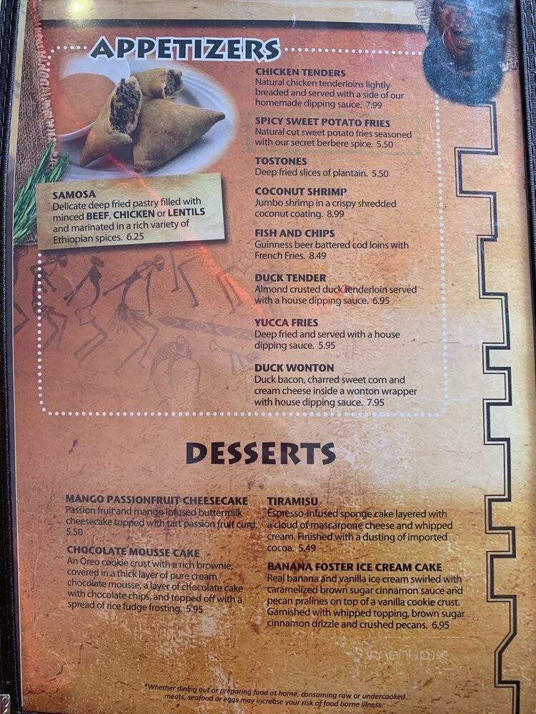 Buraka Restaurant - Madison, WI menu_pic