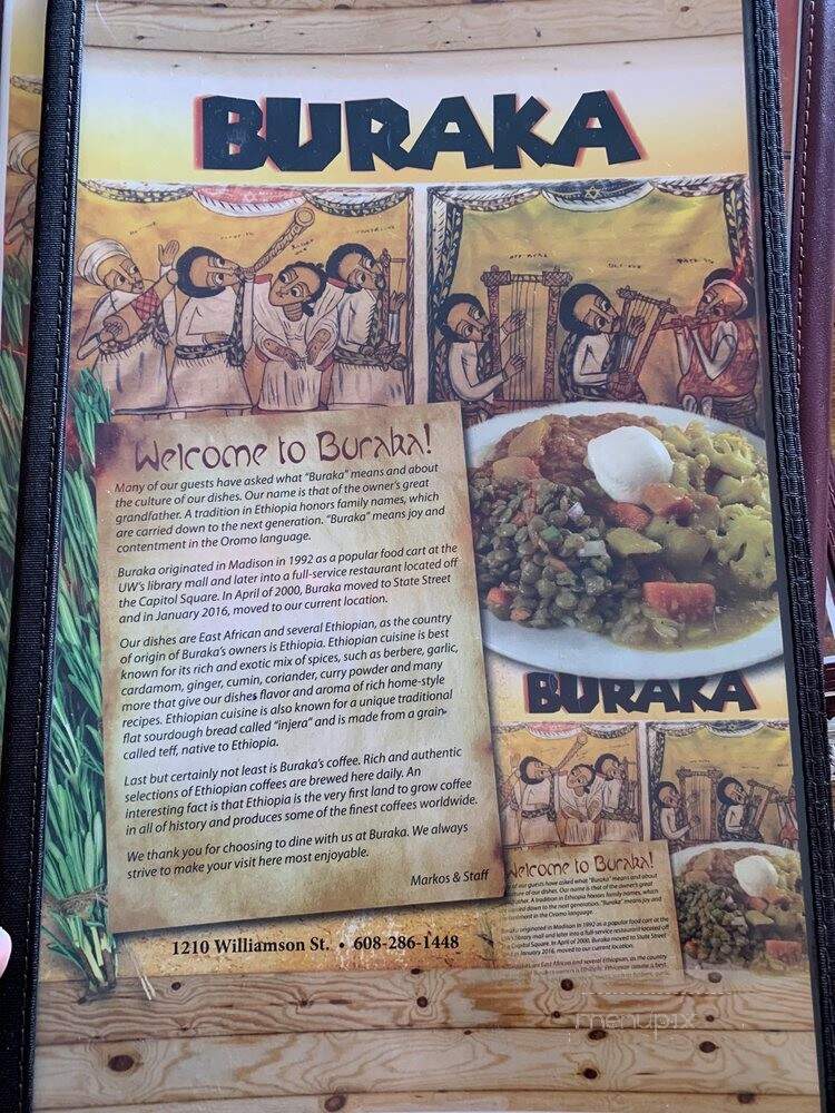 Buraka Restaurant - Madison, WI menu_pic