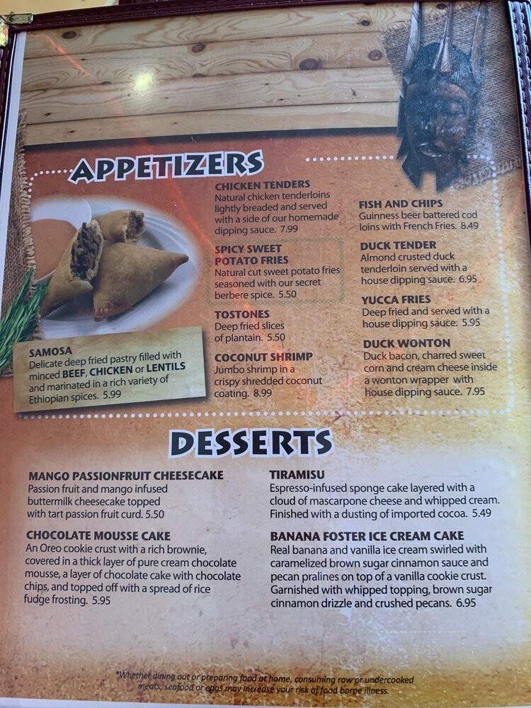 Buraka Restaurant - Madison, WI menu_pic