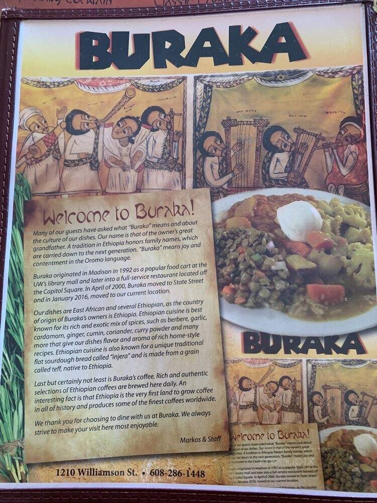 Buraka Restaurant - Madison, WI menu_pic