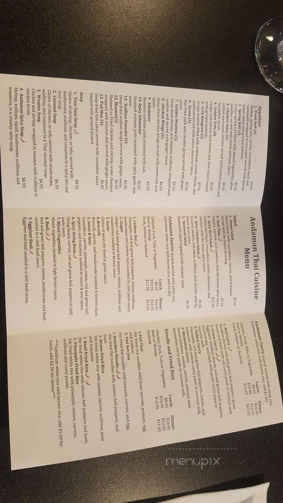 Andaman Thai Cuisine - Framingham, MA menu_pic