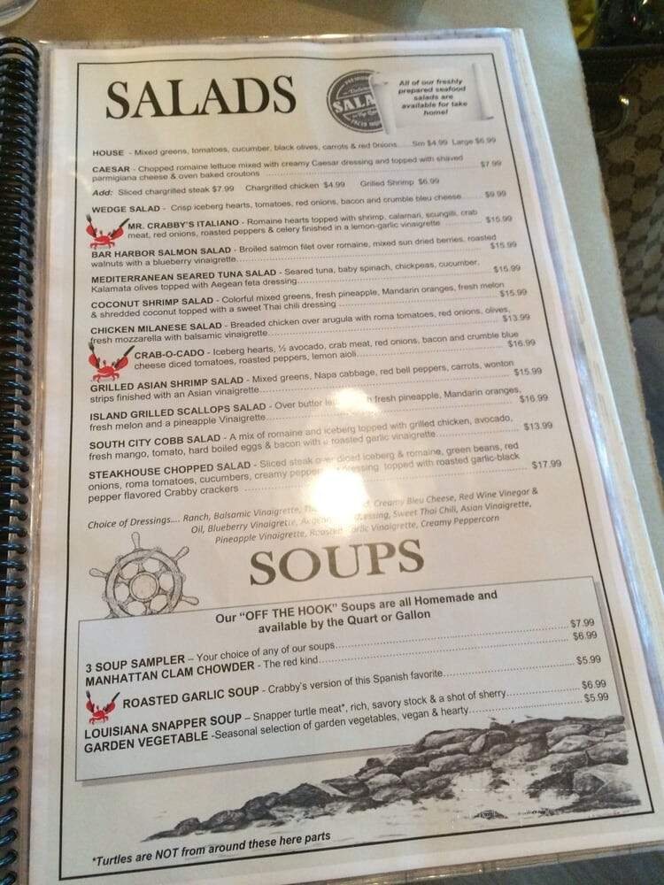 Mr Crabby's Seafood House and Sports Bar - Randolph, NJ menu_pic