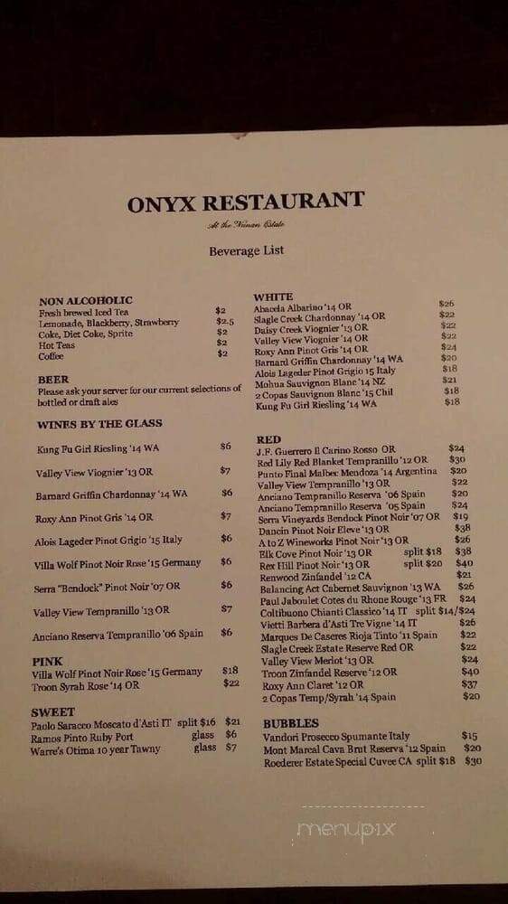 Onyx Restaurant - Jacksonville, OR