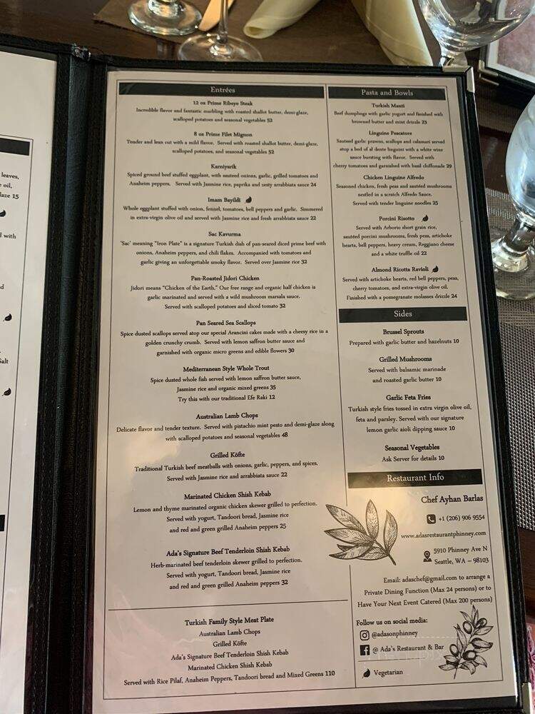 Ada's Restaurant & Bar - Seattle, WA menu_pic