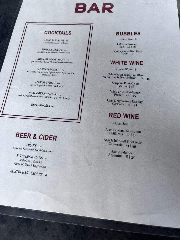 URBAN - Round Rock, TX menu_pic