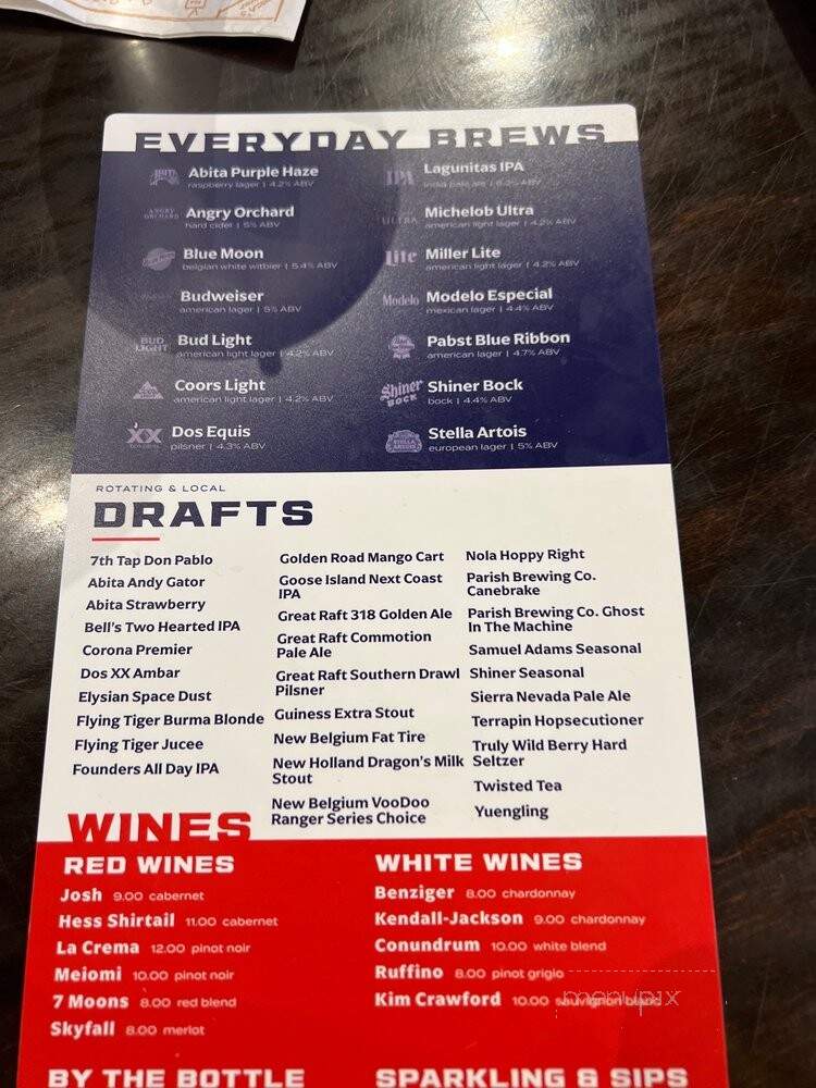 Walk-On's Sports Bistreaux - Bossier City, LA menu_pic