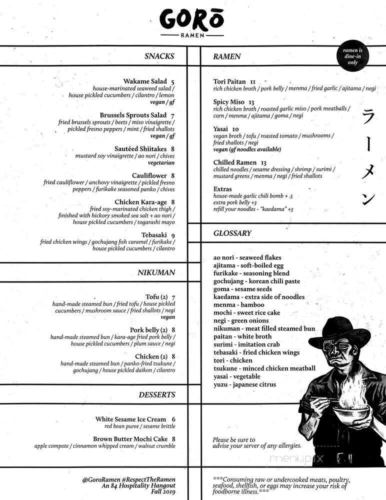 Goro Ramen + Izakaya - Oklahoma City, OK menu_pic