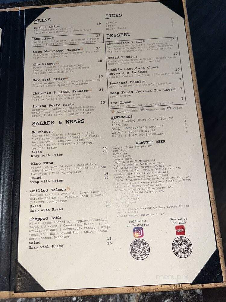 12 Sixty Modern Pub & Kitchen - La Mirada, CA menu_pic