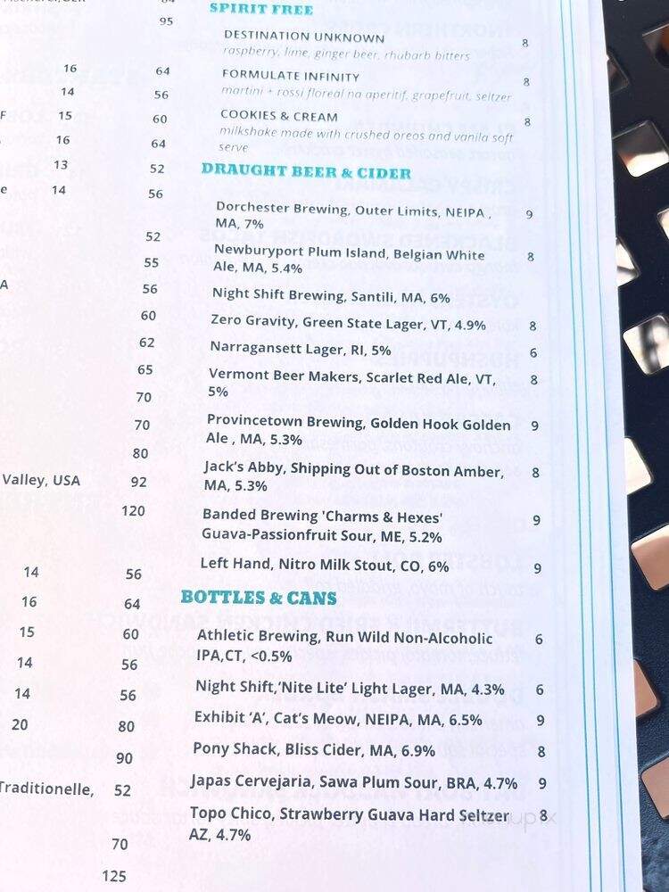 The Hourly Oyster House - Cambridge, MA menu_pic
