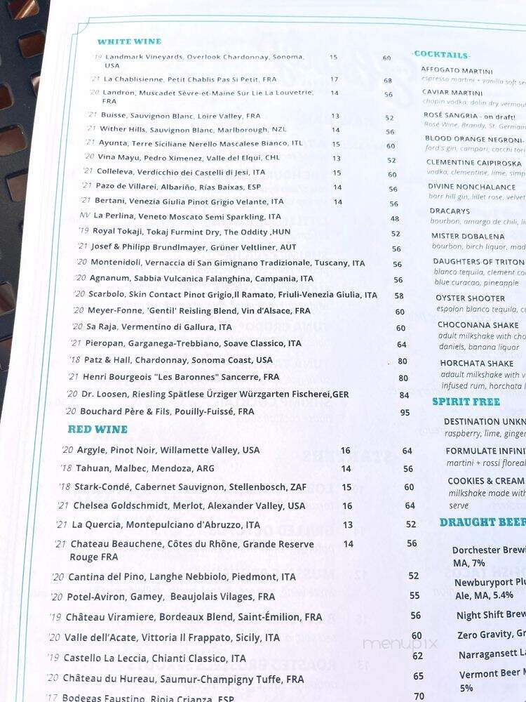 The Hourly Oyster House - Cambridge, MA menu_pic