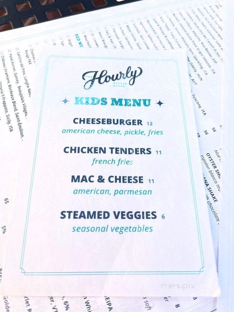 The Hourly Oyster House - Cambridge, MA menu_pic