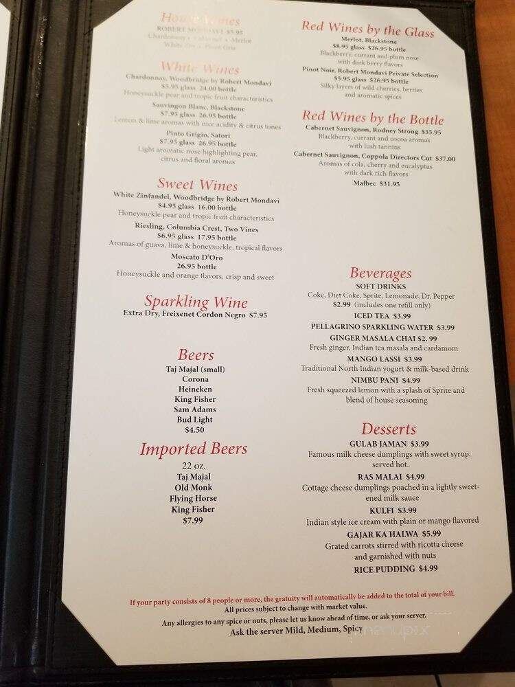 Spice Of India - Hesperia, CA menu_pic