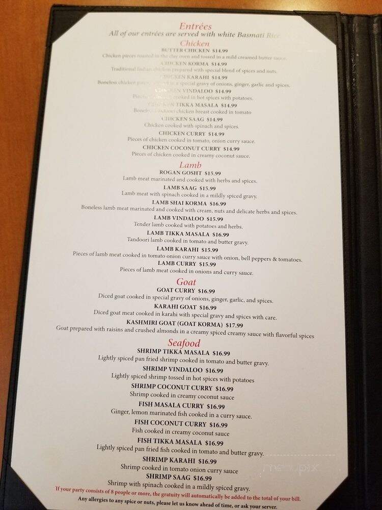 Spice Of India - Hesperia, CA menu_pic