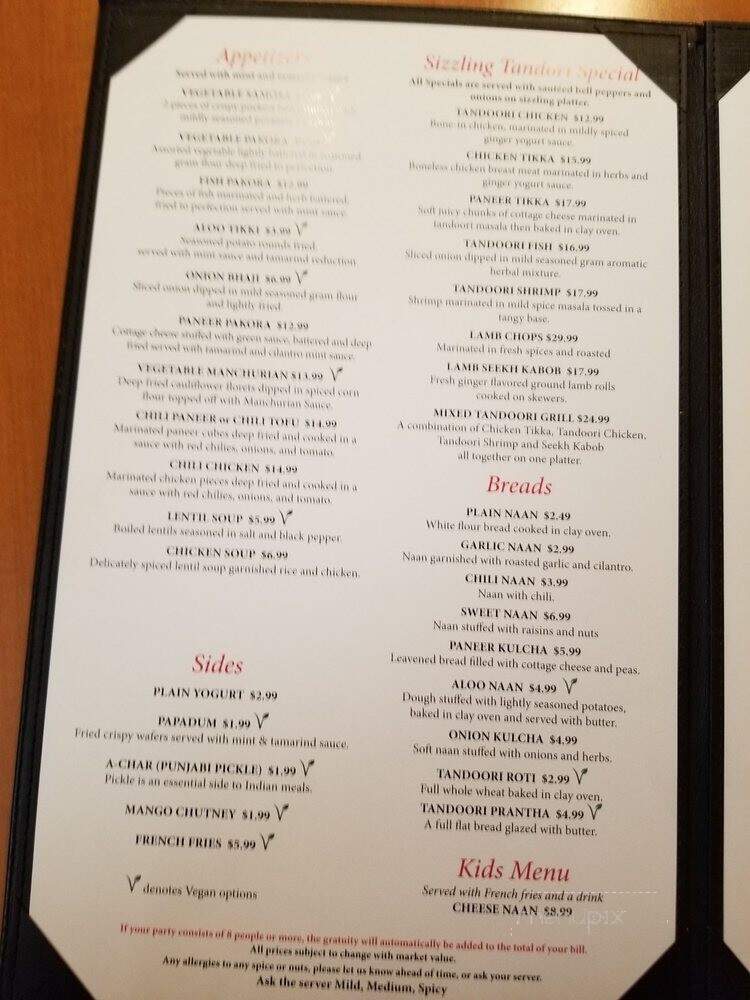 Spice Of India - Hesperia, CA menu_pic