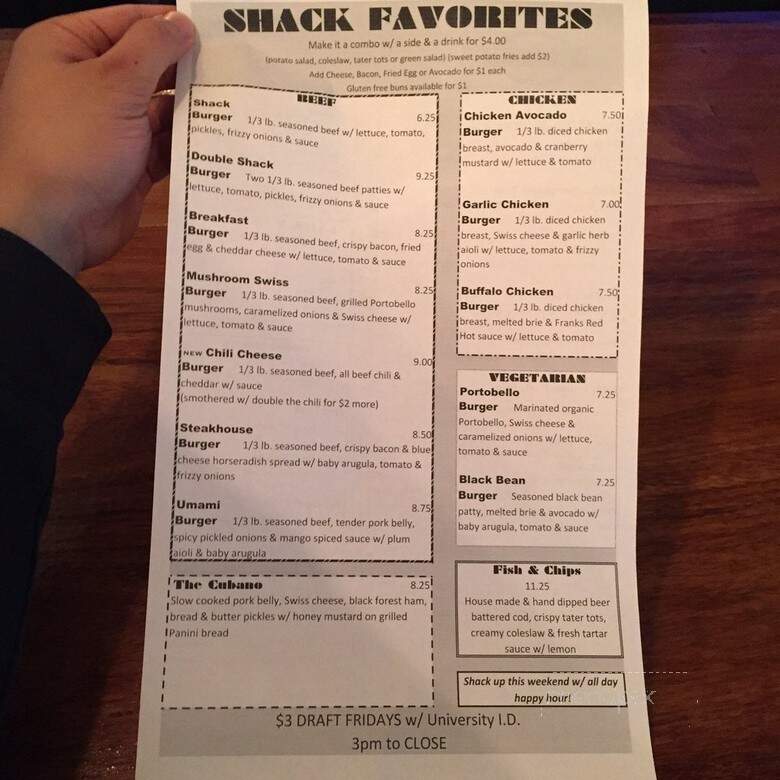 The Snack Shack - Berkeley, CA menu_pic
