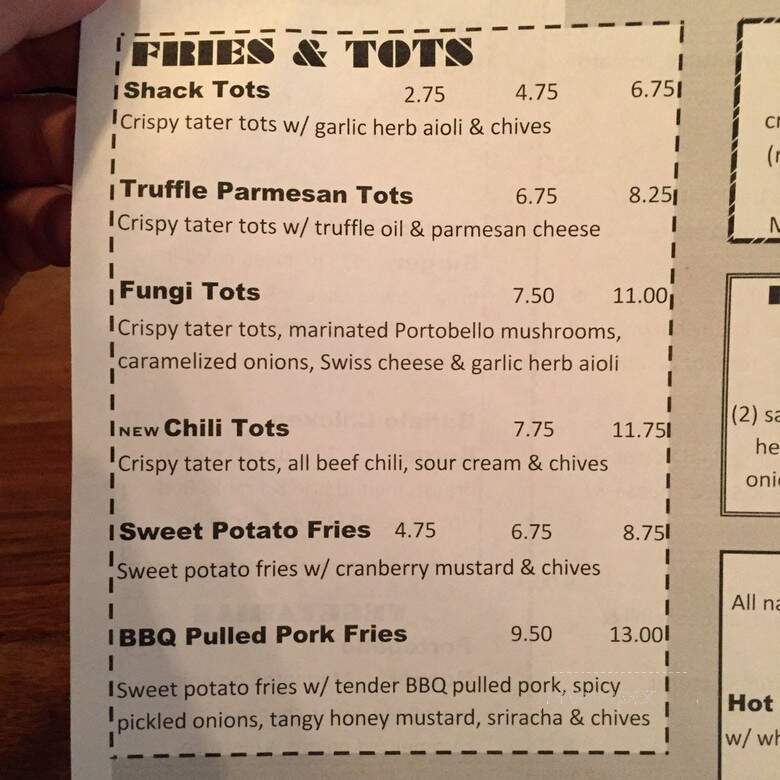 The Snack Shack - Berkeley, CA menu_pic