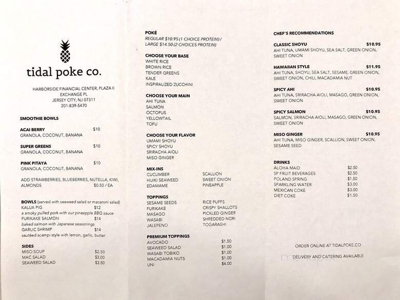 Tidal Poke - Jersey City, NJ menu_pic