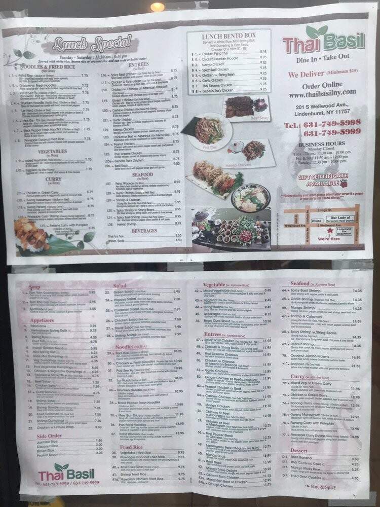 Thai Basil - Lindenhurst, NY menu_pic