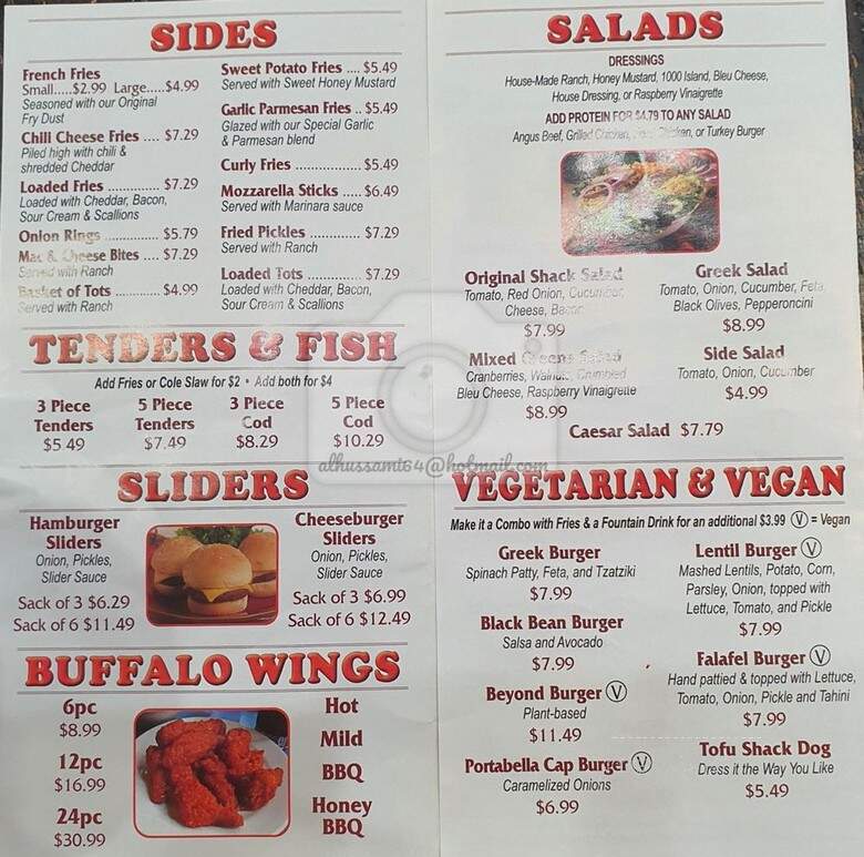 The Burger Shack - Chantilly, VA menu_pic