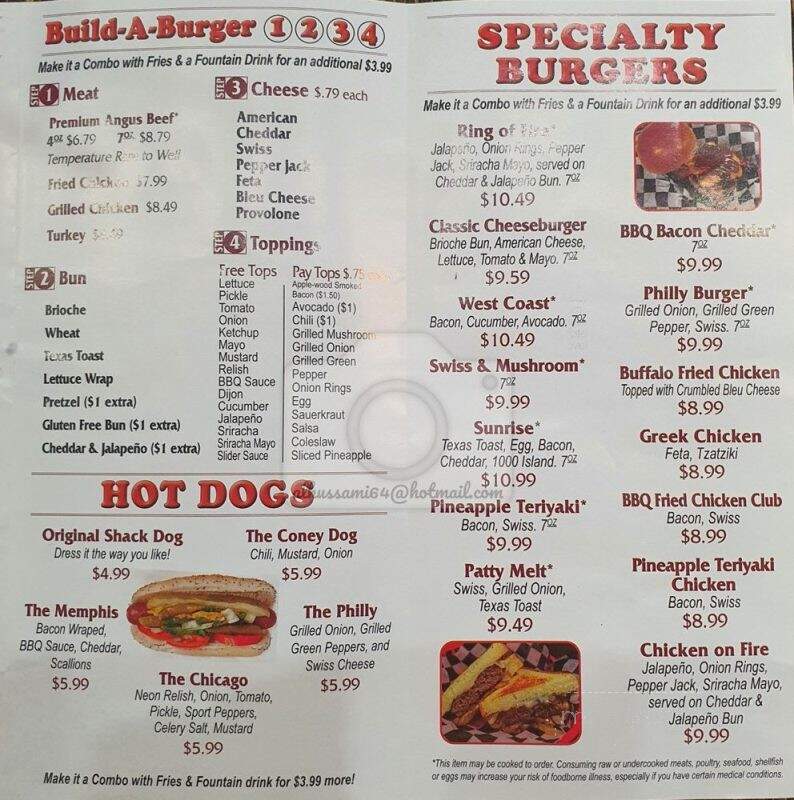 The Burger Shack - Chantilly, VA menu_pic