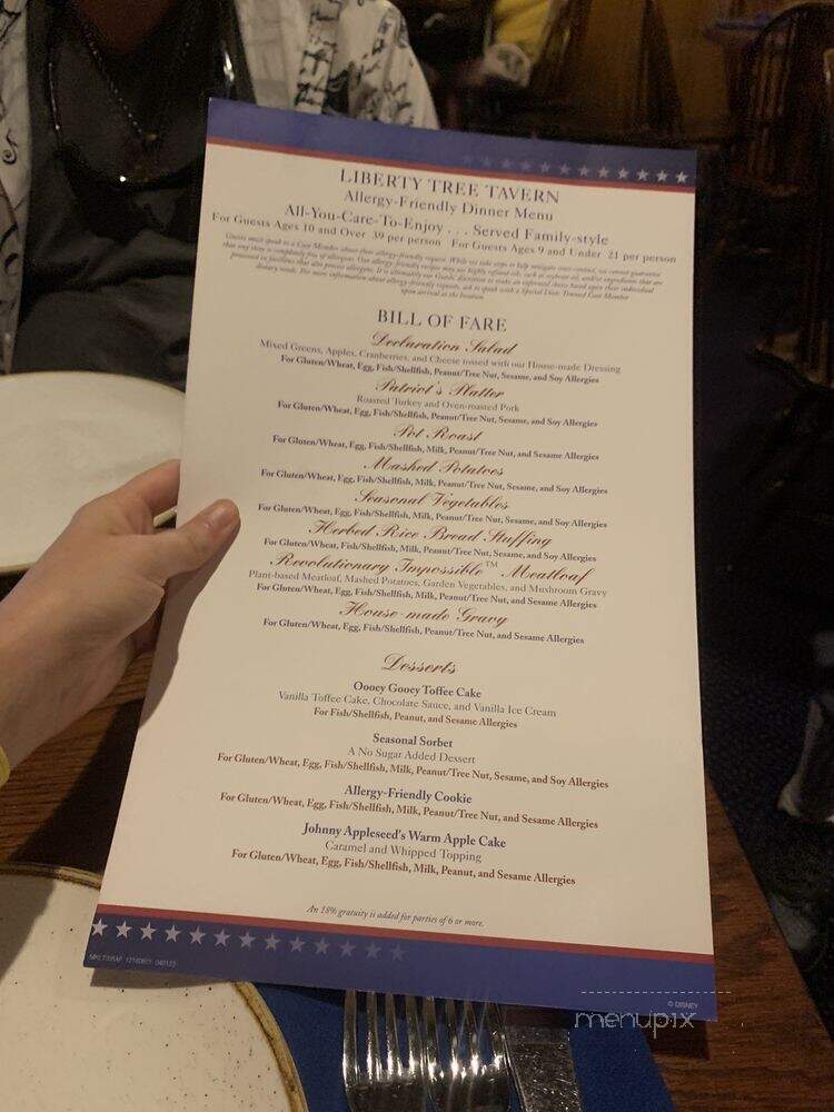 Liberty Tree Tavern - Orlando, FL menu_pic
