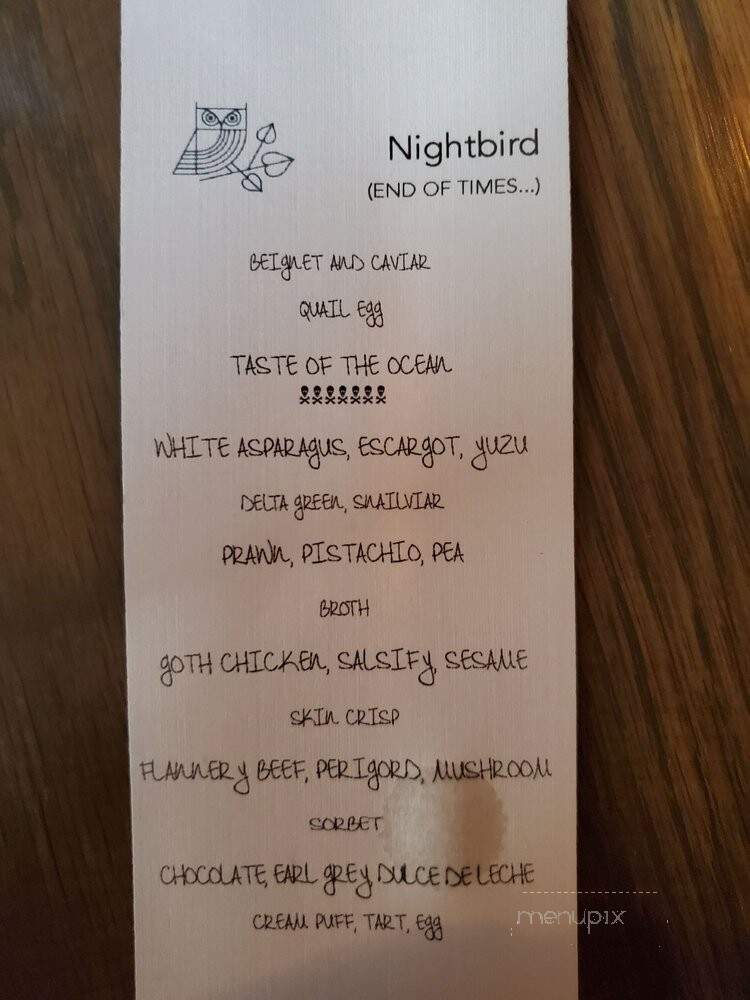 Nightbird - San Francisco, CA menu_pic