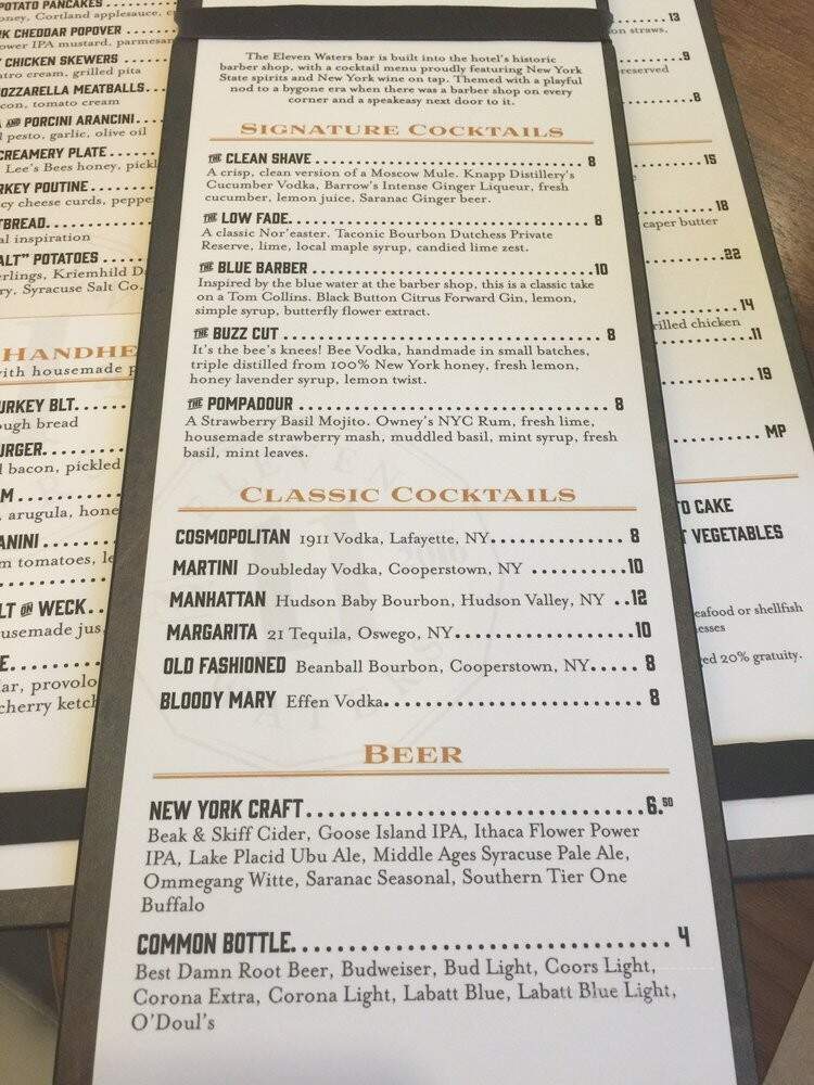 Eleven Waters - Syracuse, NY menu_pic