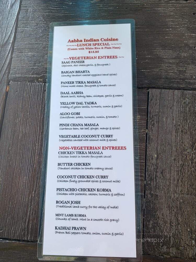 Aabha Indian Cuisine - Carmel, CA
