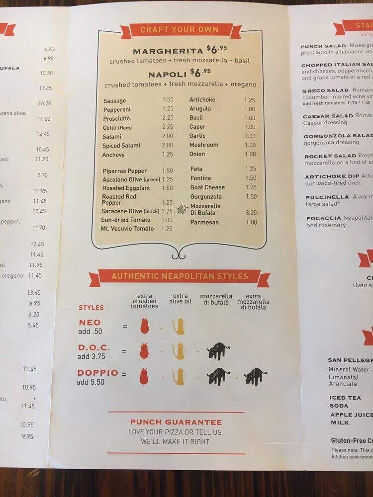 Punch Neapolitan Pizza - Vadnais Heights, MN menu_pic