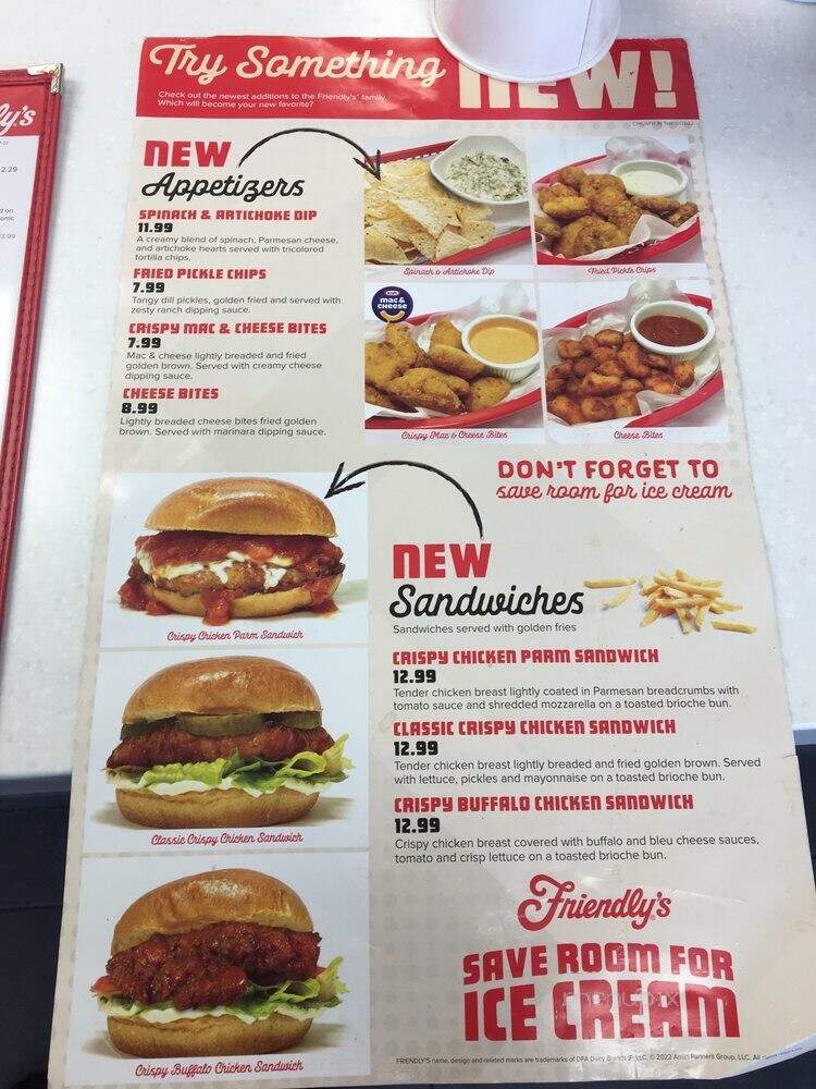 Friendly's - Medford, NY menu_pic