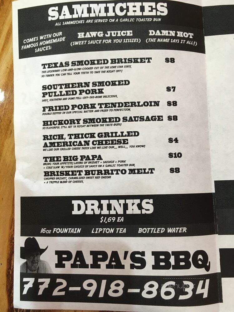 Papa's Real Pit BBQ - Malabar, FL