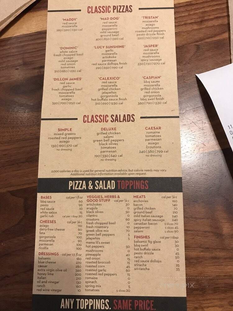 MOD Pizza - The Woodlands, TX menu_pic