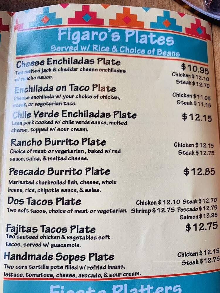 Figaro's Mexican Southwestern Grill - Fresno, CA menu_pic