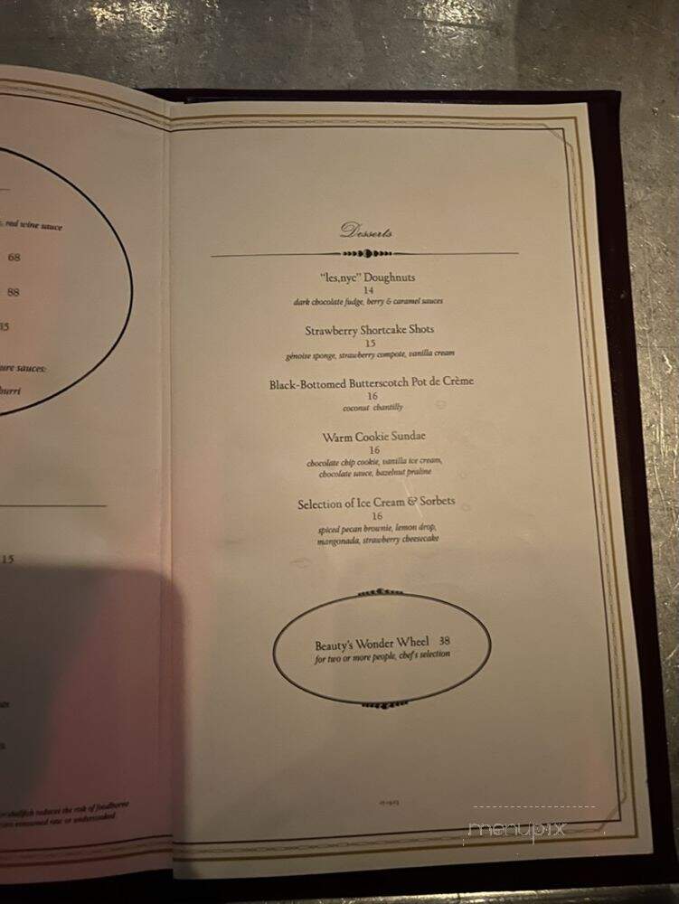 Beauty & Essex - Las Vegas, NV menu_pic