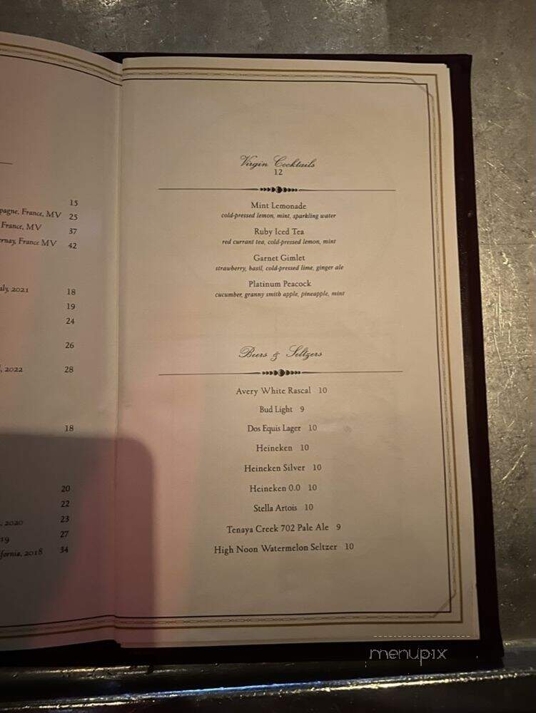 Beauty & Essex - Las Vegas, NV menu_pic
