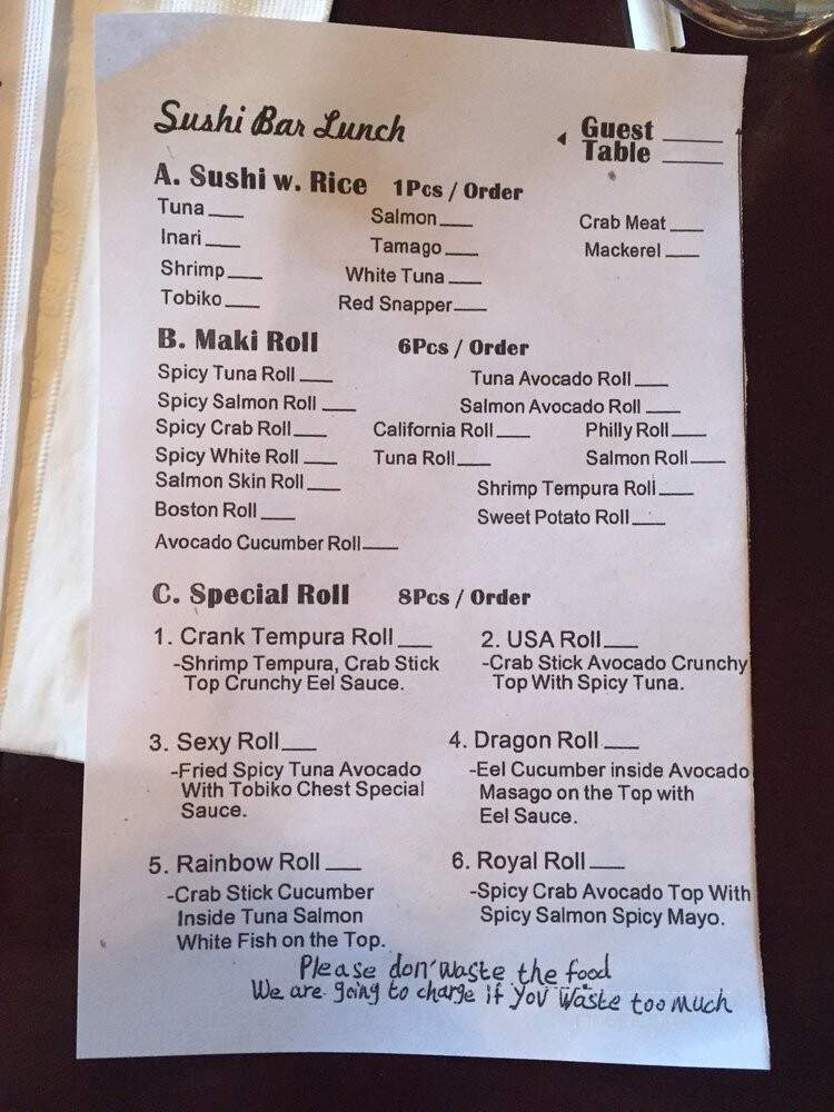 Sushi Time - Columbus, OH menu_pic
